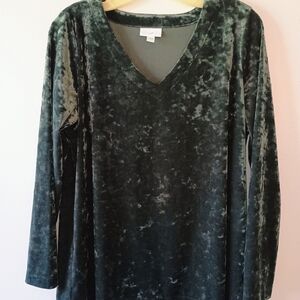 Crushed Velvet V-Neck Top